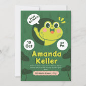 Frog Einladung zum ersten Geburtstag (Vorderseite)