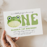 Frog Einladungen zum ersten Geburtstag