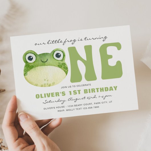 Frog Einladungen zum ersten Geburtstag