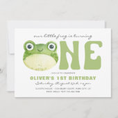 Frog Einladungen zum ersten Geburtstag (Vorderseite)