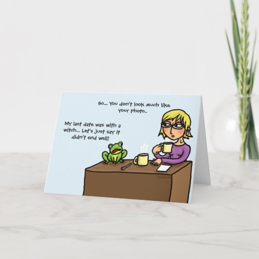 Frog erscheint beim ersten Mal online verabredend Karte (Vorderseite)