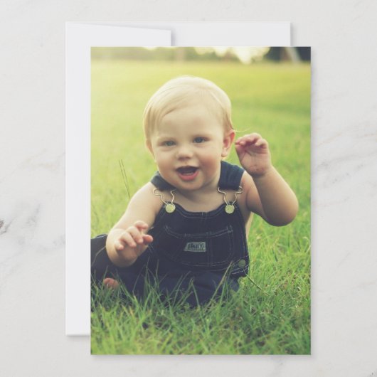 Frog Erstgeburtstag Party Streifen Einladung (Rückseite)