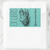 Frog Ex Libris Buchzeichen Rechteckiger Aufkleber (Tasche)