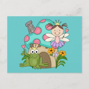 Frog Fairy Toadstool House Tshirts und Geschenke Postkarte