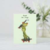 Frog Figurine Golfer Postcard Postkarte (Stehend Vorderseite)