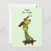 Frog Figurine Golfer Postcard Postkarte (Vorne/Hinten)