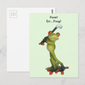 Frog Figurine Golfer Postcard Postkarte (Vorne/Hinten)