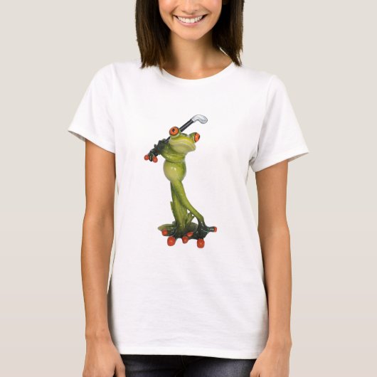 Frog Figurine Golfer T-Shirt (Vorderseite)