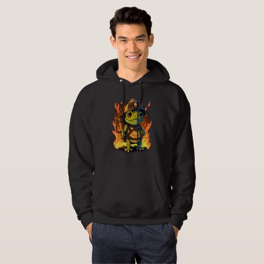 Frog Fireman on Firefighter Frog Hoodie (Vorne ganz)