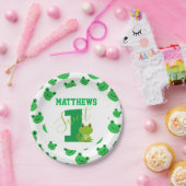 Frog First Birthday Party Niedlich lustiges Amphib Pappteller (Party)