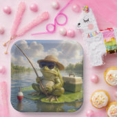 Frog Fishing From a Lily Pad Pappteller (Party)