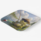 Frog Fishing From a Lily Pad Pappteller (Gewinkelt)
