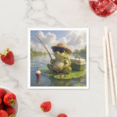 Frog Fishing From a Lily Pad Serviette (Beispiel)