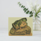 Frog French Wäsche Seife Postkarte (Stehend Vorderseite)