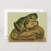 Frog French Wäsche Seife Postkarte (Vorne/Hinten)