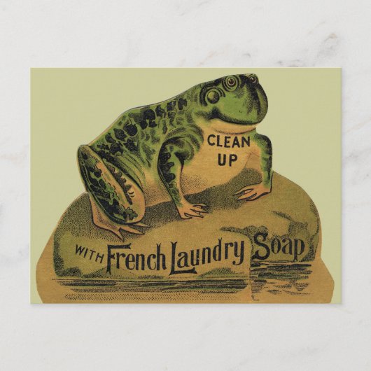 Frog French Wäsche Seife Postkarte (Vorderseite)