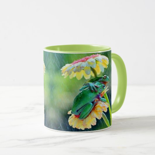 Frog Friends Blume Regen Name Kaffee Tasse (VorderseiteRechts)