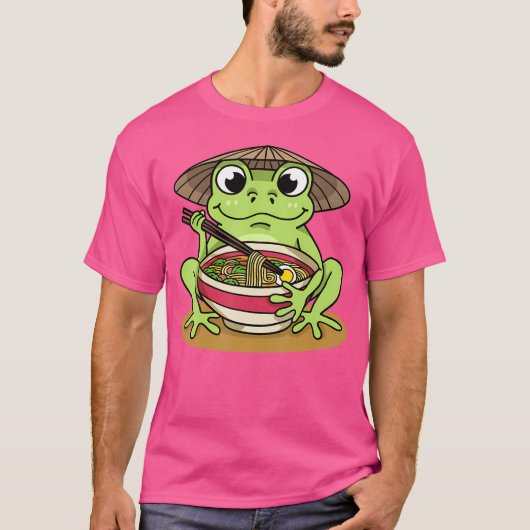 Frog Frogs Ramen Noodles Japanisch Kawaii Frog T-Shirt (Vorderseite)