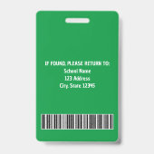 Frog Fun Teacher Green Ausweis (Rückseite)