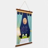 Frog Funny Überraschte Augen Wandteppich Mit Holzrahmen (Gewinkelt)