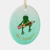 Frog für den personalisierten Ersten Lehrer Keramik Ornament (Rechts)