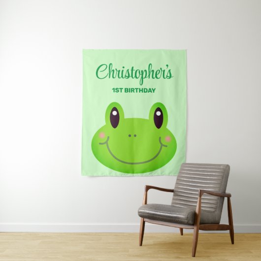 Frog-Geburtstagsbanner Wandteppich (Beispiel)