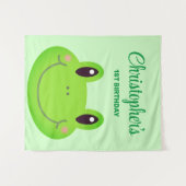 Frog-Geburtstagsbanner Wandteppich (Vorderseite (Horizontal))