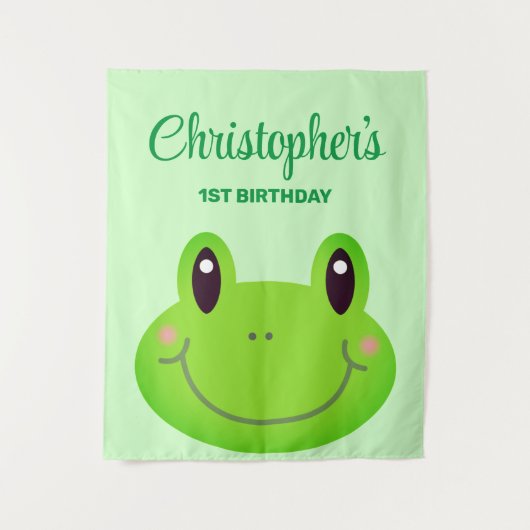 Frog-Geburtstagsbanner Wandteppich (Vorderseite)