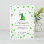 Frog Geburtstagsparty Dots Einladung (Stehend Vorderseite)