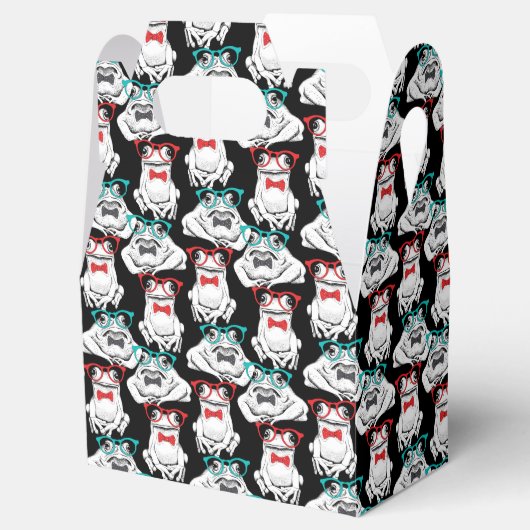 Frog Glasses Pattern Geschenkschachtel (Geöffnet)