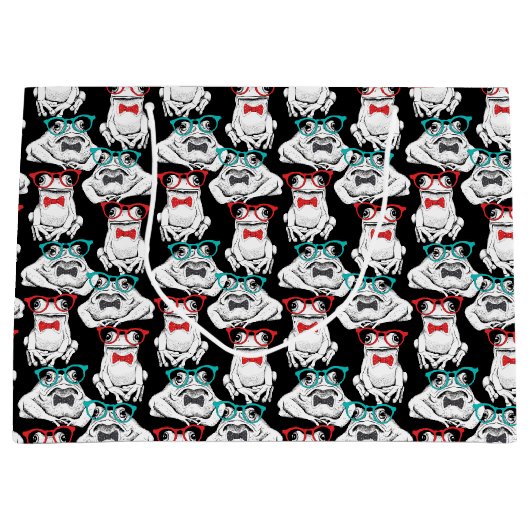 Frog Glasses Pattern Große Geschenktüte (Vorderseite)