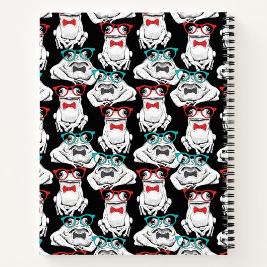 Frog Glasses Pattern Notizblock (Rückseite)