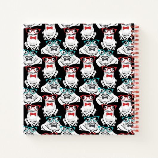 Frog Glasses Pattern Notizblock (Rückseite)