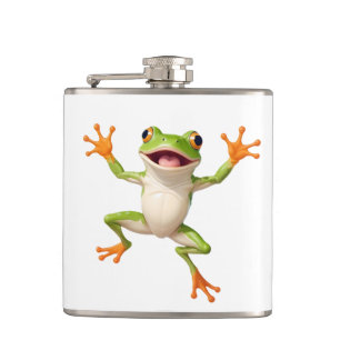 Frog glücklich spielerischer Spaß springen in der  Flachmann