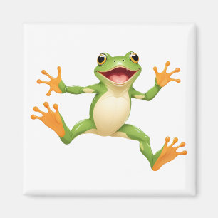 Frog glücklich spielerischer Spaß springen in der  Magnet