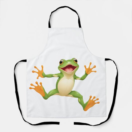 Frog glücklich spielerischer Spaß springen in der  Schürze (Vorderseite)