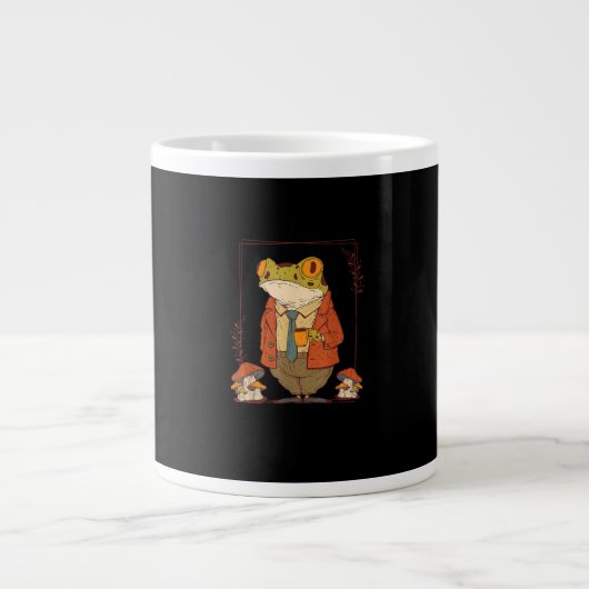 Frog Goblincore Academia Aesthetic Mushroom Jumbo-Tasse (Vorderseite)