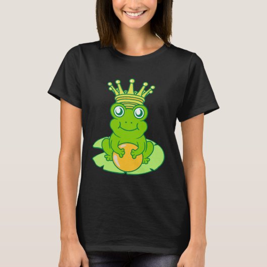 Frog Golden Toad King Fairy Tale Crown Ball Prince T-Shirt (Vorderseite)