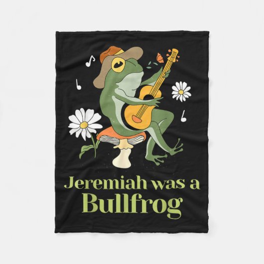 Frog Guitar-jeremiah Was Bullfrog Funny Saying Fleecedecke (Vorderseite)