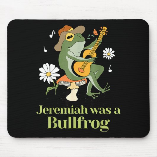 Frog Guitar-jeremiah Was Bullfrog Funny Saying  Mousepad (Vorne)