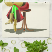 Frog Guitar Player Fun Kitchen Towel - Painting Geschirrtuch (Gefaltet)