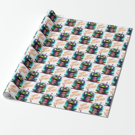 Frog Happy Birthday Geschenkpapier Rolle (Ungerollt)