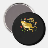 Frog Happy Essential Minimal Design Magnet (Vorderseite/Rückseite)
