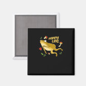 Frog Happy Essential Minimal Design Magnet (Vorderseite/Rückseite)