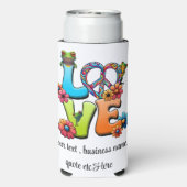 Frog Hippie Boho Peace Groovy personalisieren Selters Dosenkühler (Seltzer Rückseite)