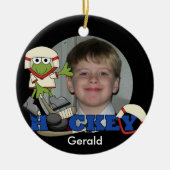 Frog Hockey Foto Ornament (Vorne)