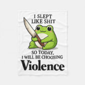 Frog I Slept Like So Today I Will Be Choosing Viol Fleecedecke (Vorderseite)