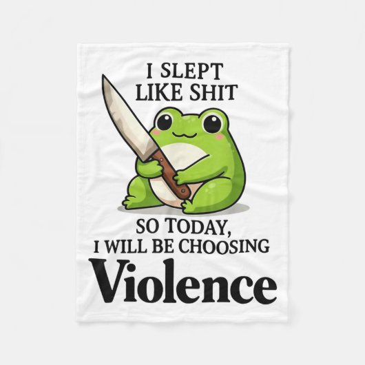 Frog I Slept Like So Today I Will Be Choosing Viol Fleecedecke (Vorderseite)