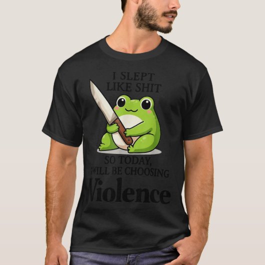 Frog I Slept Like So Today I Will Be Choosing Viol T-Shirt (Vorderseite)