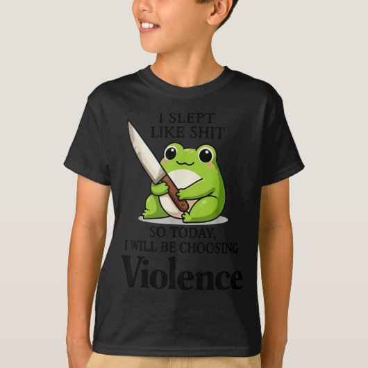 Frog I Slept Like So Today I Will Be Choosing Viol T-Shirt (Vorderseite)